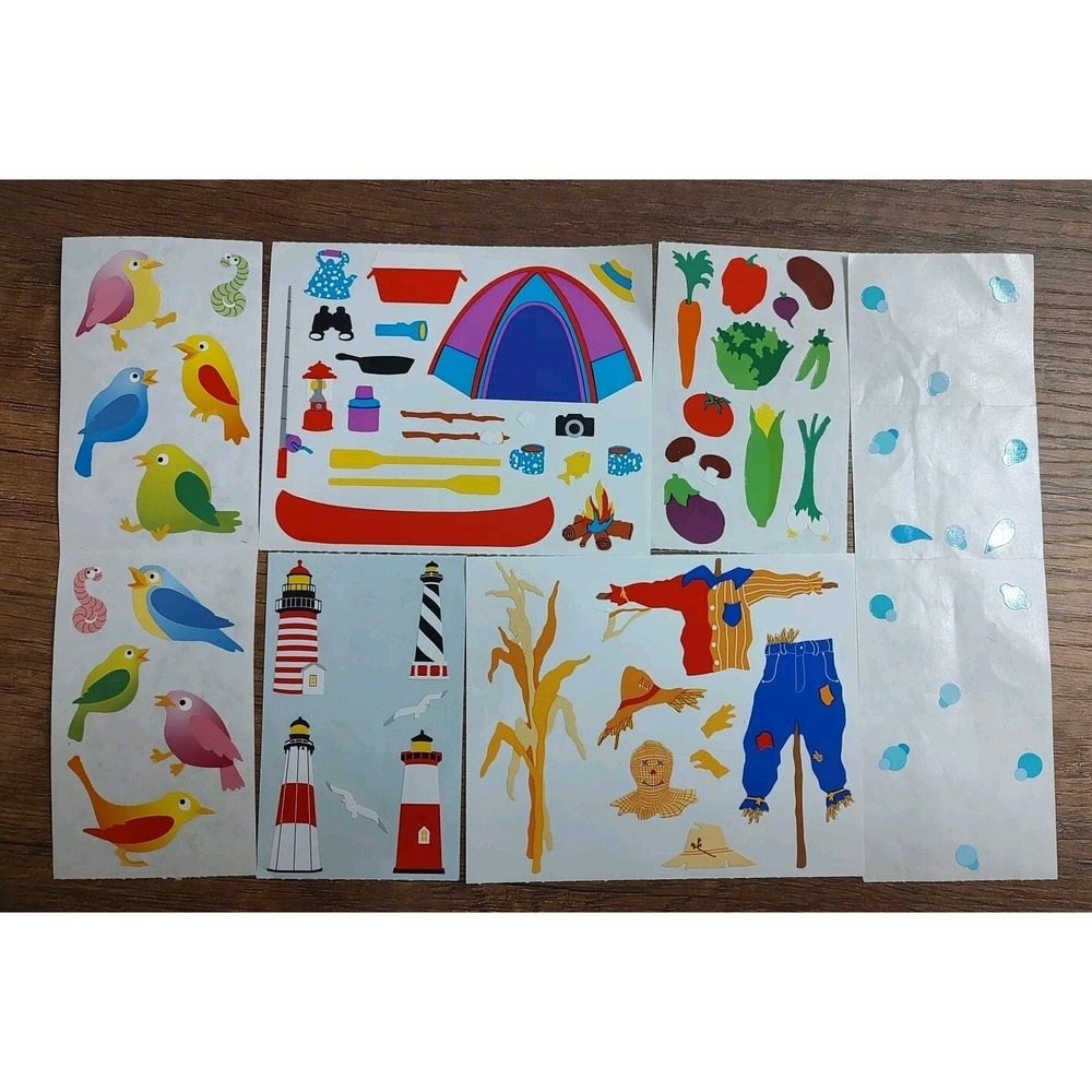 Mrs. Grossman's Sticker Lot Full Partial Sheets Birds Camping Fall Garden S43
